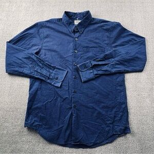 Naked And Famous Shirt Adult Extra Large Blue Button Up Long Sleeve Casual Men's